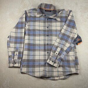 Ridgecut Toughwear Men’s Flannel Shirt Blue Plaid Long Sleeve NWT Size L